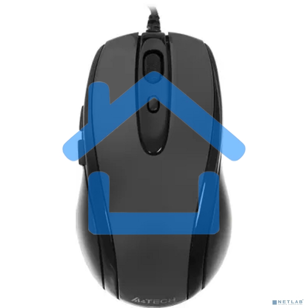 Мышь проводная A4Tech N-708X серый глянец/черный, 1600 dpi, USB, кнопки - 6