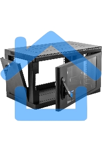 Шкаф коммутационный ЦМО (ШРН-9.350-9005) настенный 9U 600x350мм пер.дв.стекл 200кг черный 300мм 180град.