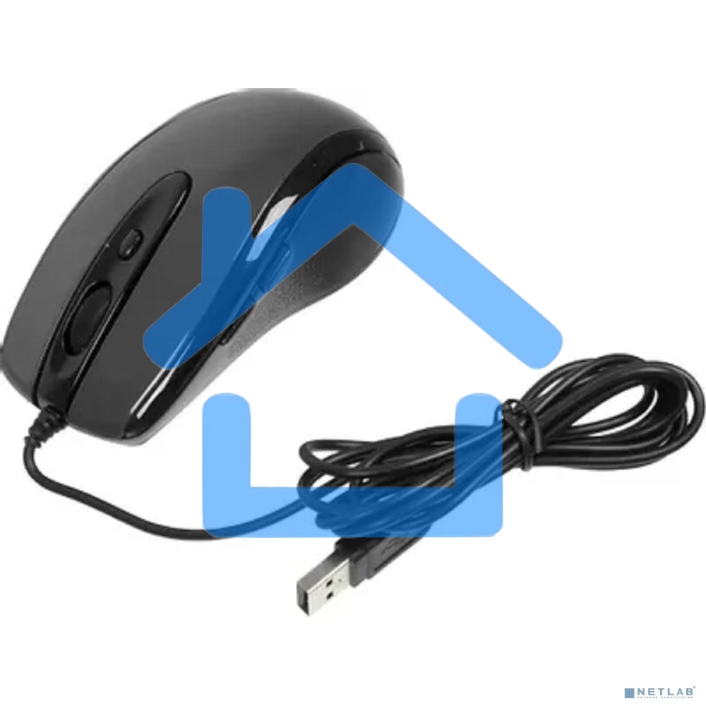 Мышь проводная A4Tech N-708X серый глянец/черный, 1600 dpi, USB, кнопки - 6