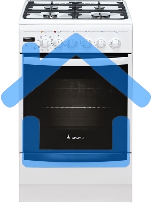 Плита комбинированная Gefest ПГЭ 5102-03 белый, конфорок 4 газовых, духовка 55 л, 50 см x 85 см x 58.5 см