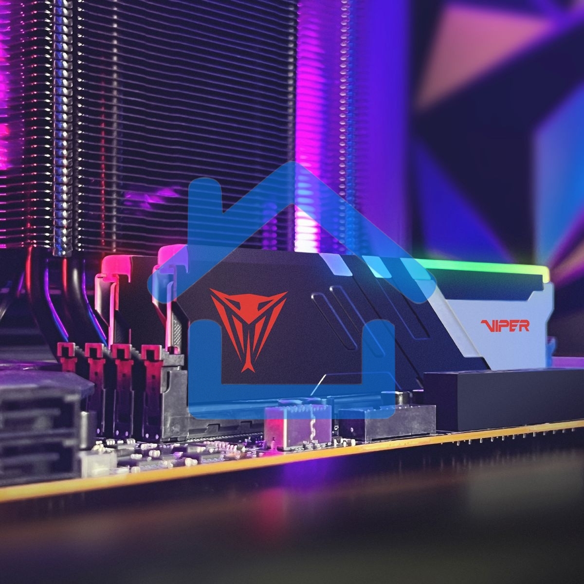 Оперативная память Patriot Viper Venom, DDR5, 32Gb (2x16Gb), 7400MHz, CL36, DIMM, с радиаторами, RGb, черный