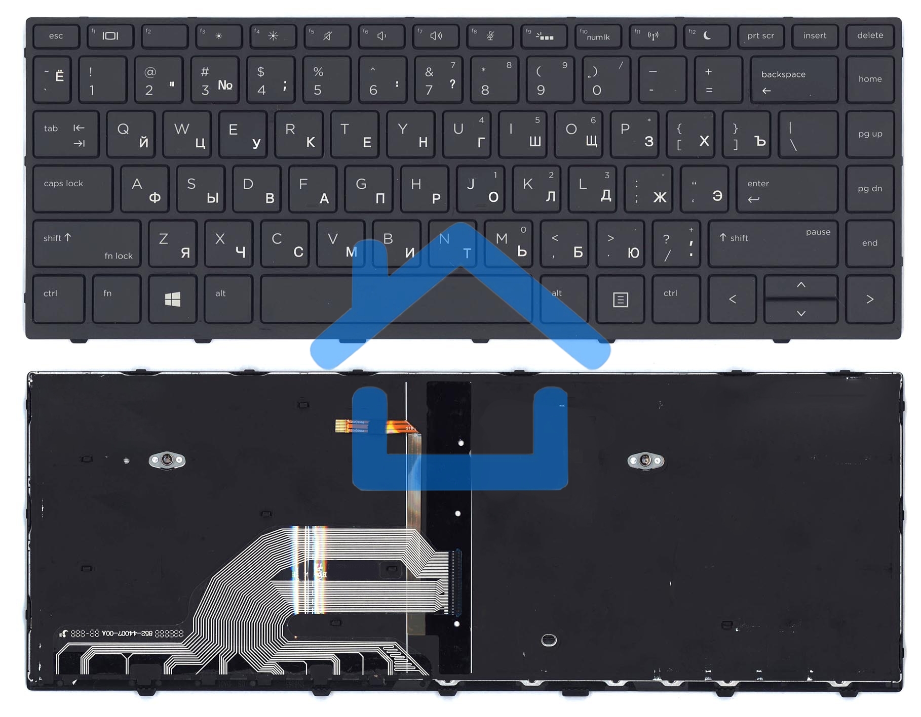 Клавиатура для ноутбука HP Probook 430 G5 440 G5 445 G5 черная с подсветкой
