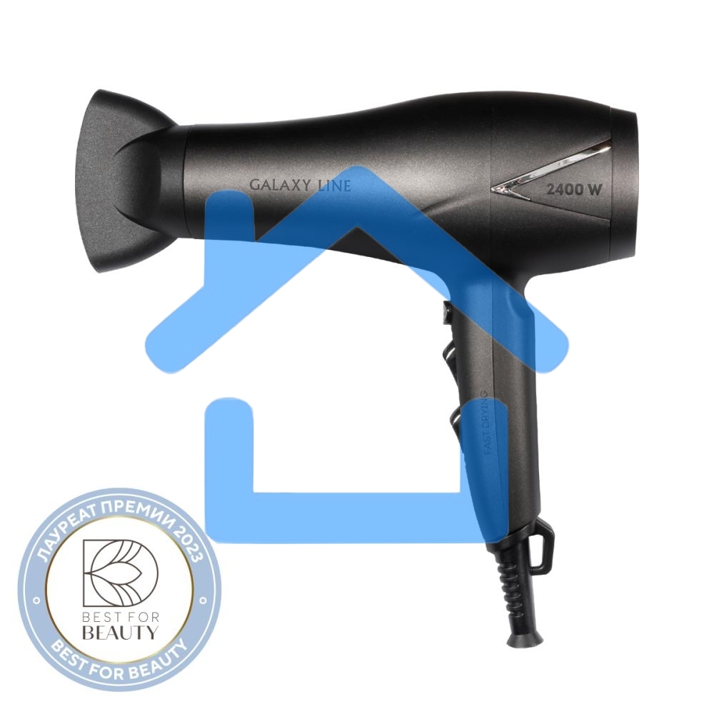 Фен для волос Galaxy Line GL 4341, коричневый, 2400 Вт, 2 скорости потока воздуха, 3 температурных режима, функция 