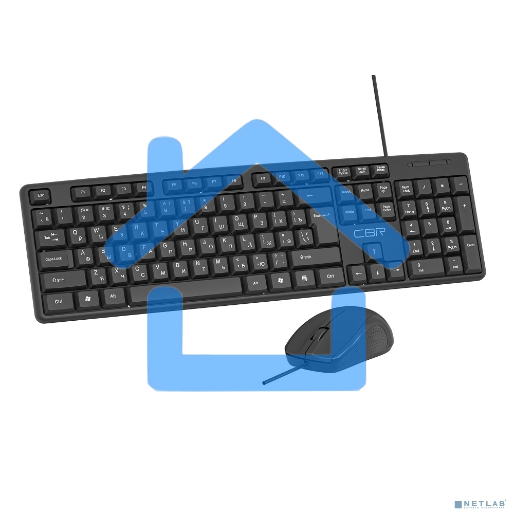 Комплект клавиатура + мышь CBR KB SET 709, USB. Клавиатура: 104 кл., офисн., 1,5 м. Мышь: 1000 dpi, 3 кн., 1,5 м