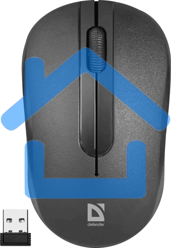 Мышь беспроводная Defender Hit MM-495 черный, 1600 dpi, радиоканал, USB, кнопки - 3