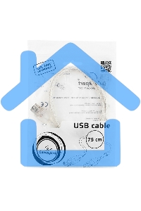 Кабель-удлинитель USB2.0 Pro Cablexpert CCF-USB2-AMAF-TR-0.75M, AM/AF, 0,75м, экран, 2феррит.кольца, прозрачный, пакет