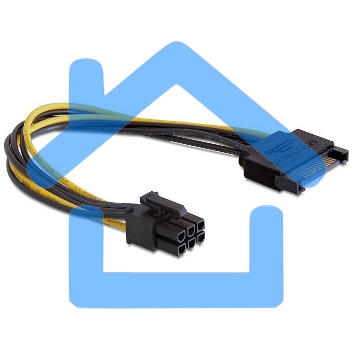 Разветвитель питания Cablexpert CC-PSU-SATA, SATA->PCI-Express 6pin, для подключения в/к PCI-Е (6pin) к б/п ATX