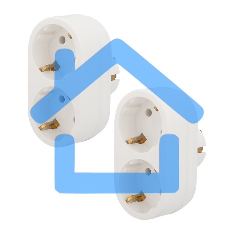 Набор двойников электрических Rexant 16 А с заземлением, белый (2 шт./уп.)