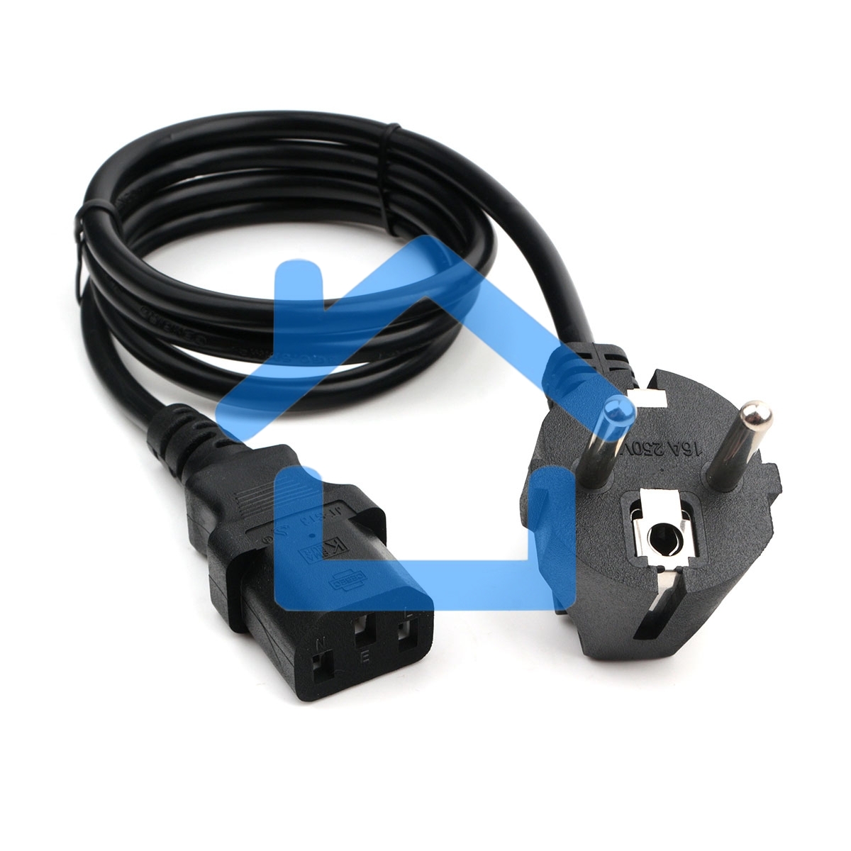 Кабель питания Cablexpert PC-186-1M, 1м, Schuko- C13, 6А, черный, с заземлением