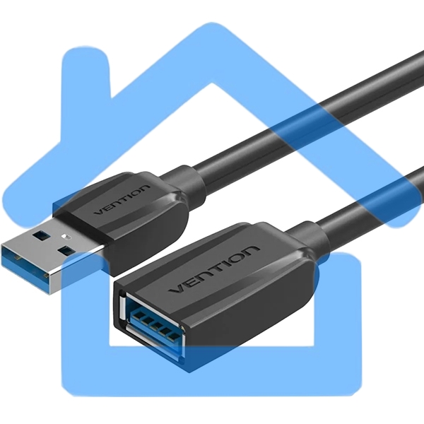 Кабель-удлинитель Vention USB 3.0 AM/AF - 1.5м Black Edition