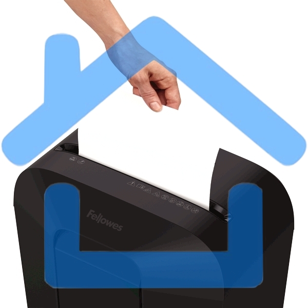 Шредер Fellowes PowerShred LX50 черный (секр.P-4)/перекрестный/9лист./17лтр./скрепки/скобы/пл.карты