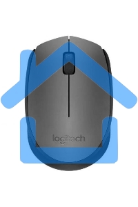 Мышь беспроводная Logitech M170 черный/темно-серый, 1000 dpi, радиоканал, USB, кнопки - 3