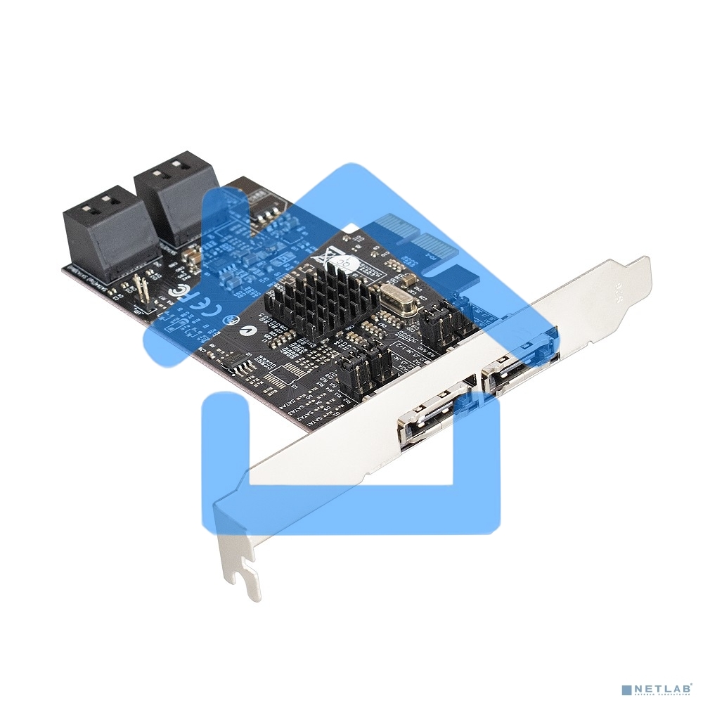 Контроллер ExeGate EXE-504 PCI-E 2.0, SATA3 RAID, 4 int+2 ext (OEM)