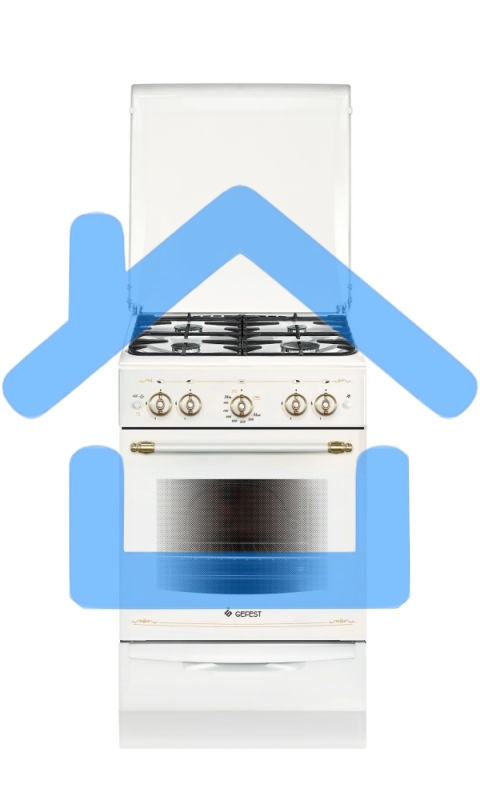 Плита газовая Gefest ПГ 5100-02 0185 белый, конфорок 4 шт, духовка 52 л, 50 см x 85 см x 58.5 см