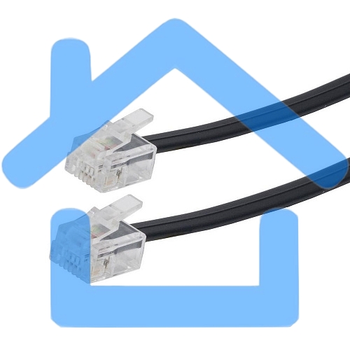 Кабель телефонный аппарат-розетка Cablexpert TC6P4C-5M-BK, 5 м черный