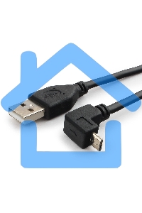 Кабель Gembird/Cablexpert Pro CCP-mUSB2-AMBM90-6, AM/microBM 5P, 1,8м, угловой, экран, черный