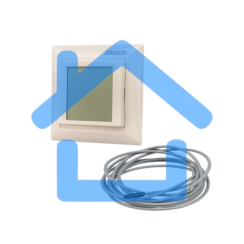 Терморегулятор сенсорный программируемый Rexant RX-421H, бежевый, совместим с Legrand серии Valena