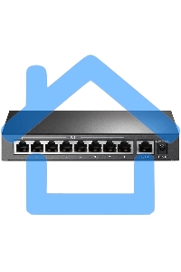 Коммутатор 9-port 10/100Mbps unmanaged switch with 8 PoE+ ports, compliant with 802.3af/at PoE, 65W PoE budget, support 250m Extend Mode, Priority mode and Isolation mode, desktop mount, plug and play.