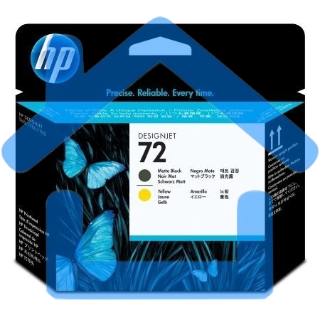 Картридж струйный HP №72 C9384A черный матовый/желтый печатающая головка для HP DJ T1100/T610