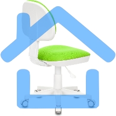 Кресло детское Бюрократ KD-3 салатовый TW-18 крестов. пластик белый