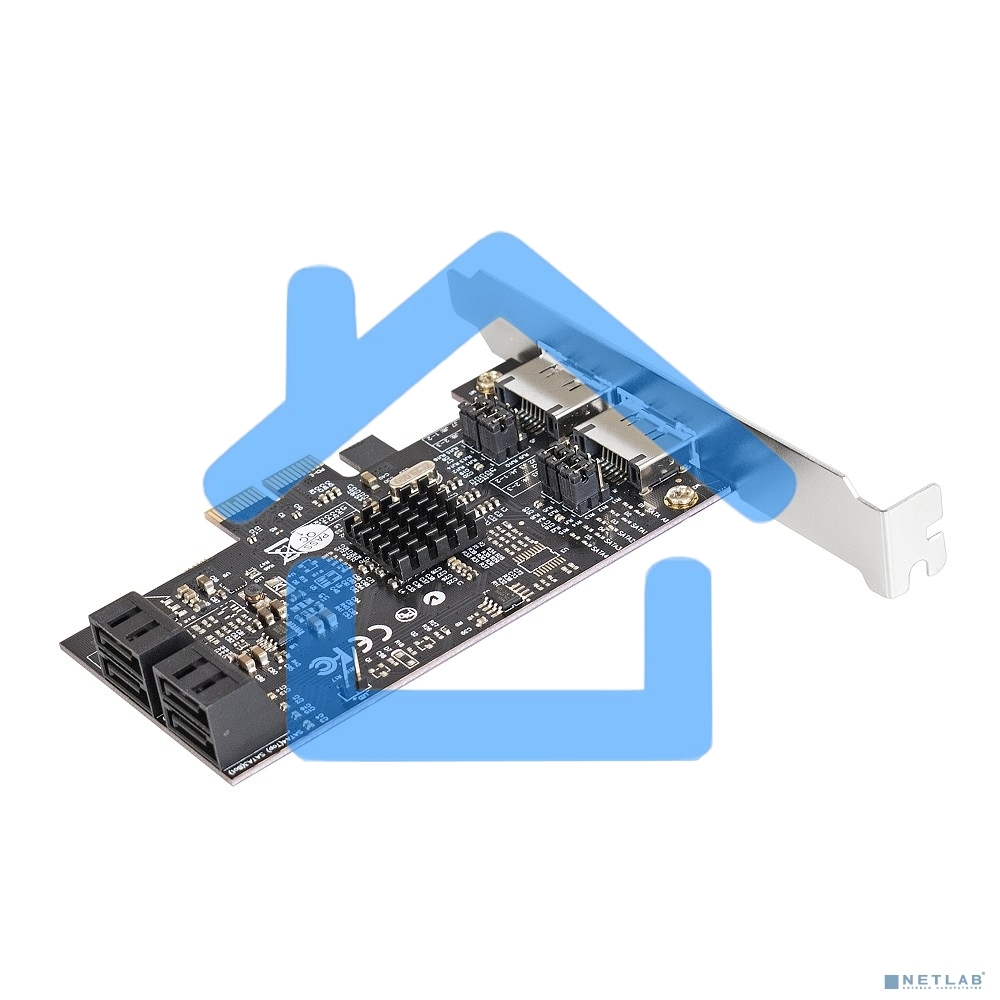 Контроллер ExeGate EXE-504 PCI-E 2.0, SATA3 RAID, 4 int+2 ext (OEM)
