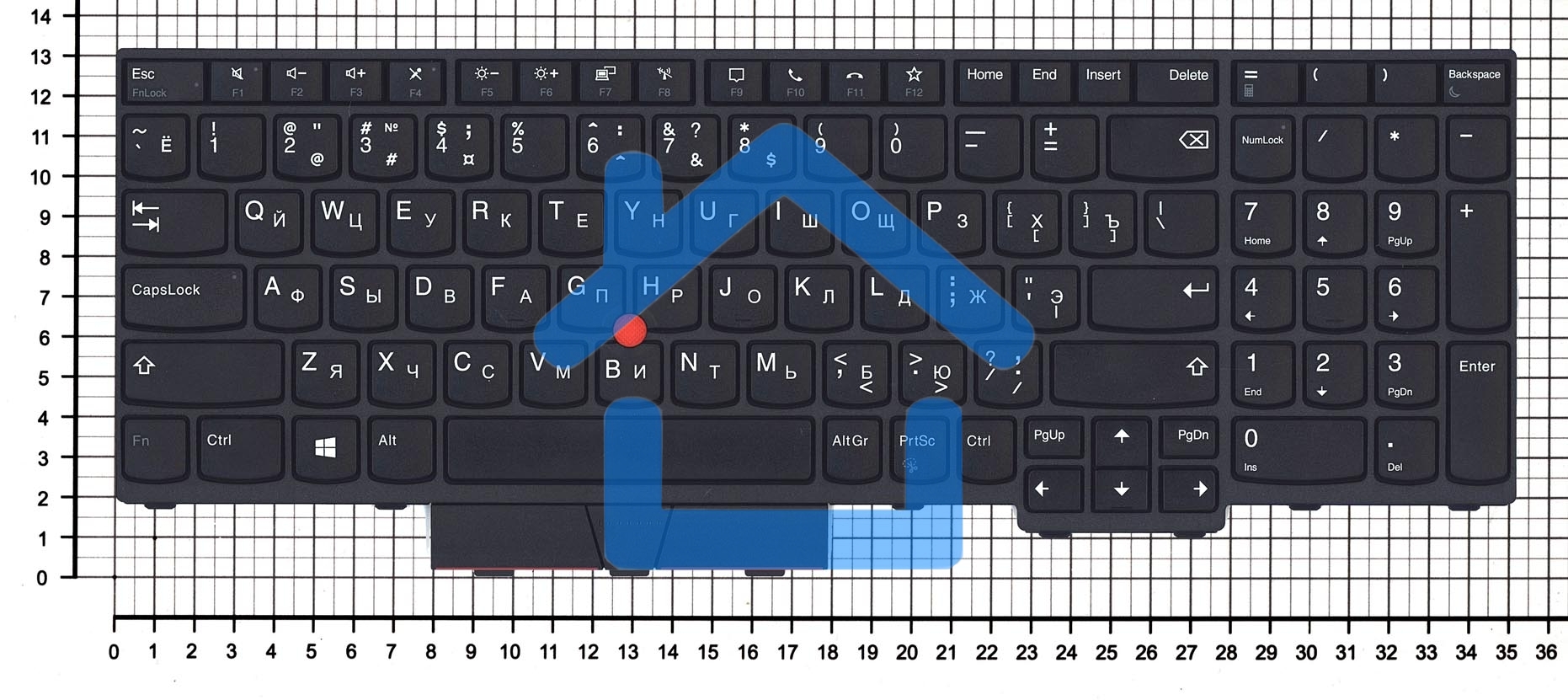 Клавиатура для ноутбука Lenovo Thinkpad P15 T15g черная
