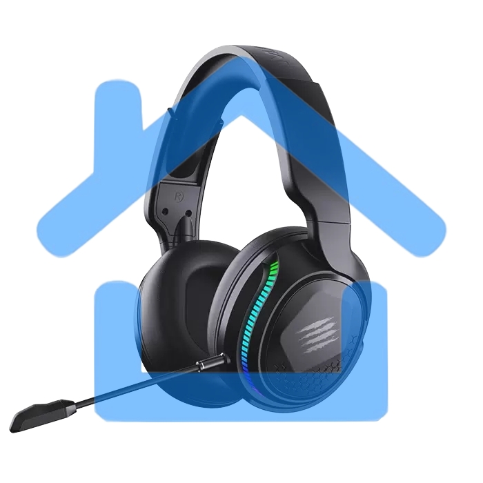 Игровые беспроводные наушники Mad Catz P.I.L.O.T. PRO черные (Bluetooth, 2.4 гГц, 3.5 мм jack, RGB подсветка, 50 мм, 930 мА·ч)