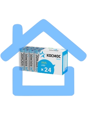 Элемент питания алкалиновый LR03 пласт. бокс (уп.24шт) Космос KOCLR03_24BOX