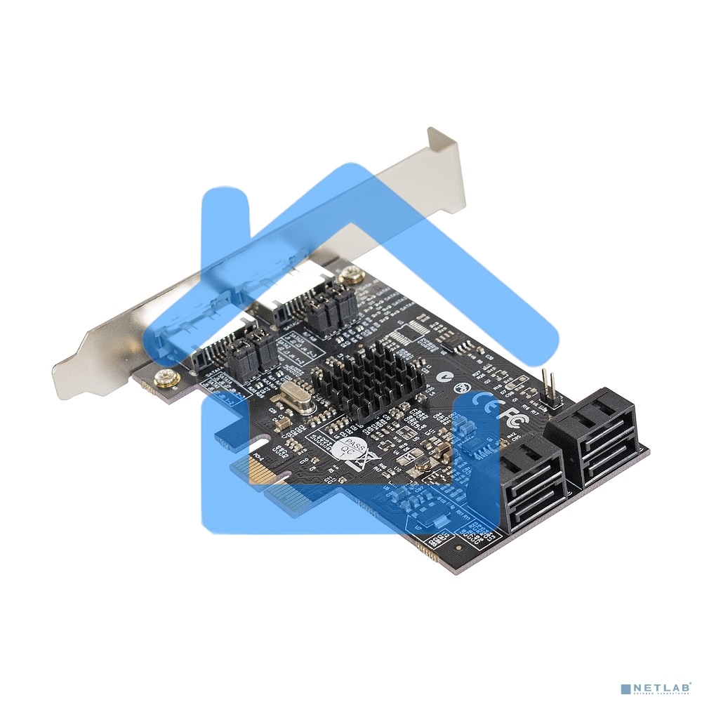 Контроллер ExeGate EXE-504 PCI-E 2.0, SATA3 RAID, 4 int+2 ext (OEM)