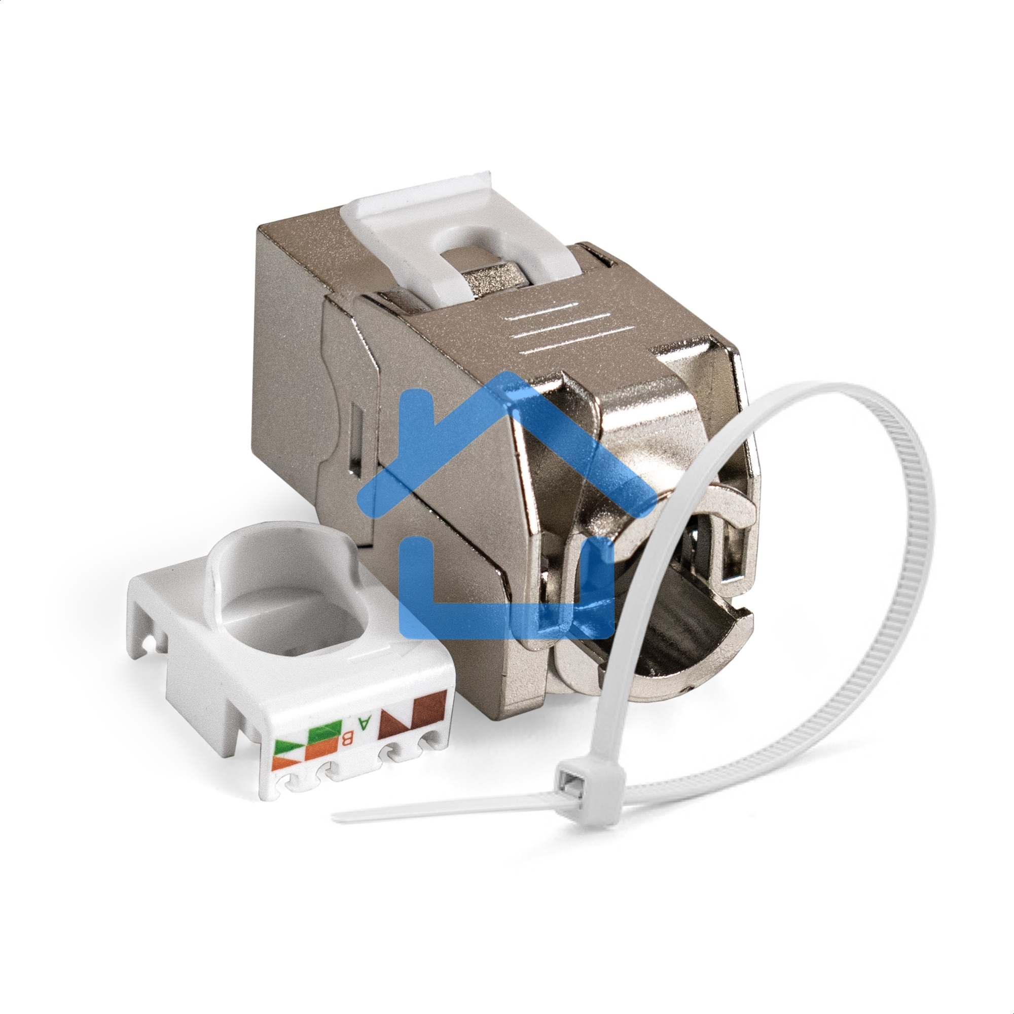 Модуль-вставка Keystone Jack RJ-45 ExeGate KJ-8P8C-SH-C5e-180-TL (Кат.5e, экранированная, 180 градусов, IDC Toolless (без инструмента))