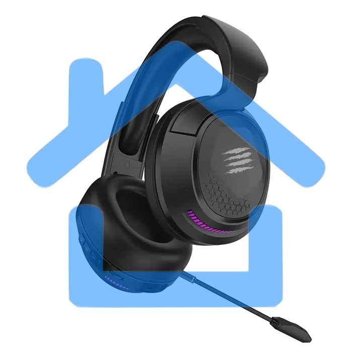 Игровые беспроводные наушники Mad Catz P.I.L.O.T. PRO черные (Bluetooth, 2.4 гГц, 3.5 мм jack, RGB подсветка, 50 мм, 930 мА·ч)