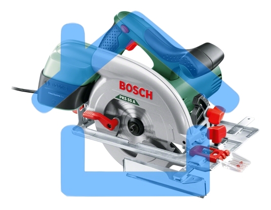 Дисковая пила Bosch PKS 55 А, 1200 Вт зеленый/черный