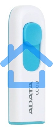 Флешка USB ADATA C008 (AC008-32G-RWE), 32Gb, USB 2.0, R/W 15/5, белый / синий