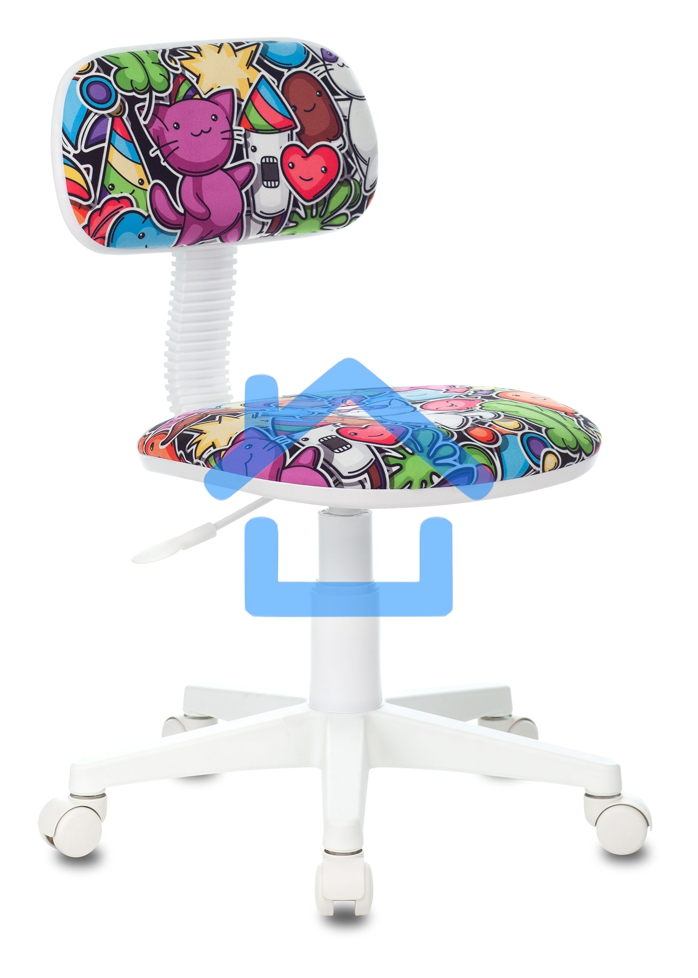 Кресло детское Бюрократ CH-W201NX мультиколор маскарад, крестовина пластик, пластик белый