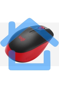 Мышь беспроводная Logitech M190 черный/красный, 1000 dpi, радиоканал, USB, кнопки - 3