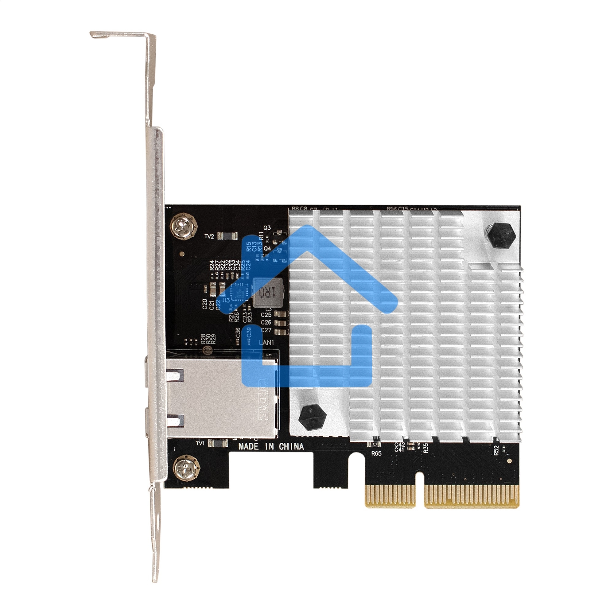 Сетевой адаптер ExeGate EXE-107S (PCI-E x4 v3.0, 1xRJ45, UTP 100Mbps/1000Mbps/2.5Gbps/10Gbps Marvell AQC107S)