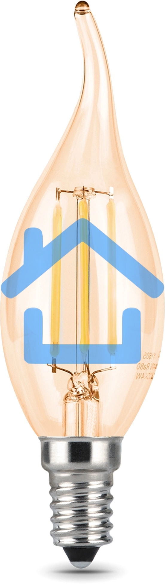 Лампа филам. Gauss Filament 5Вт цок.:E14 свеча 220B св.свеч.бел.нейт. (упак.:10шт) (104801805)