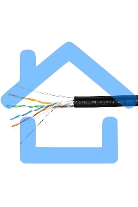 Кабель SkyNet Premium FTP outdoor 4x2x0,51 на тросу, медный, FLUKE TEST, кат.5e, однож., 305 м, на катушке, черный