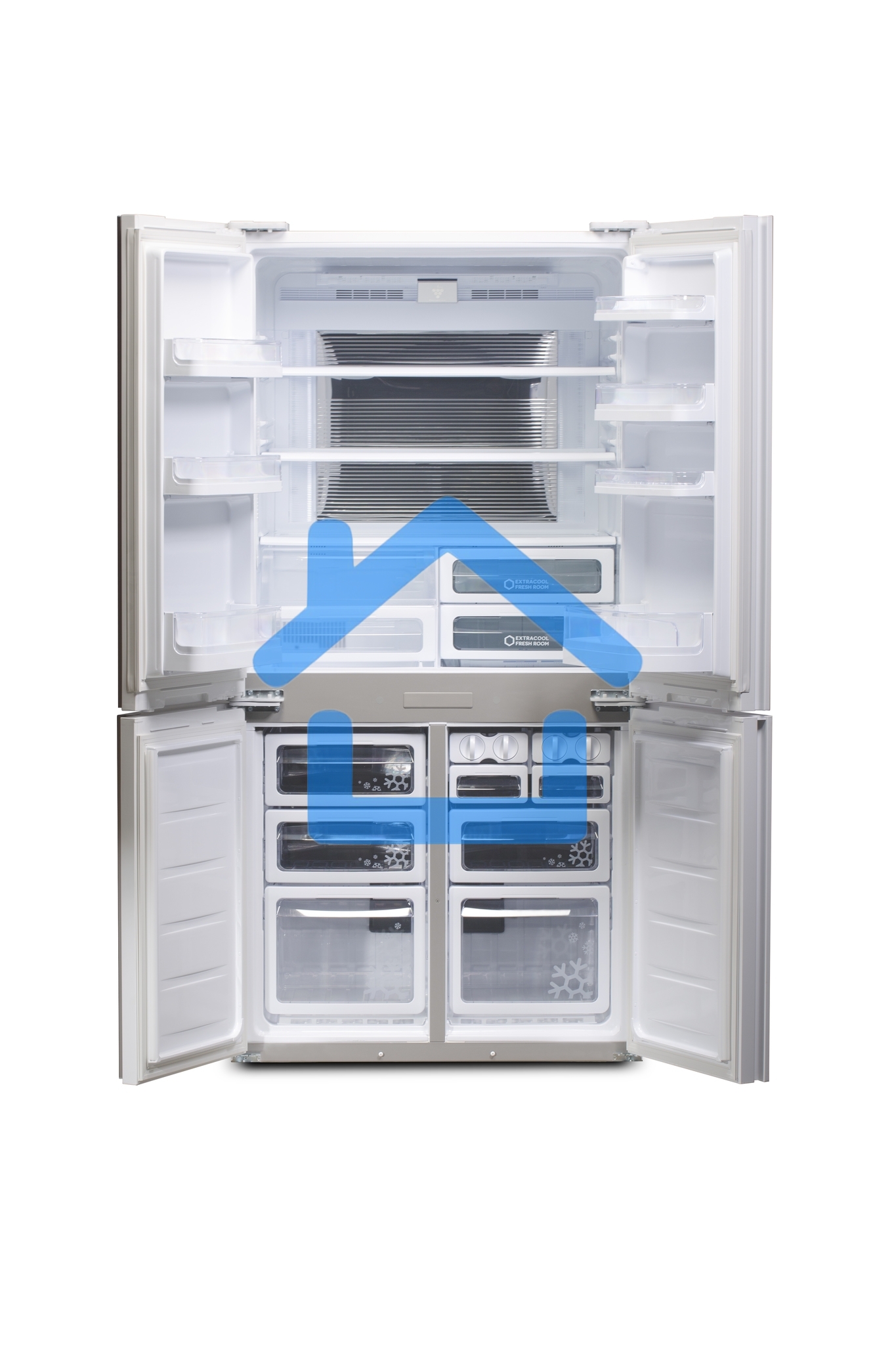 Холодильник Sharp SJ-GX98PRD темно-бордовый трехкамерный Side by Side 394/211 л морозилка снизу