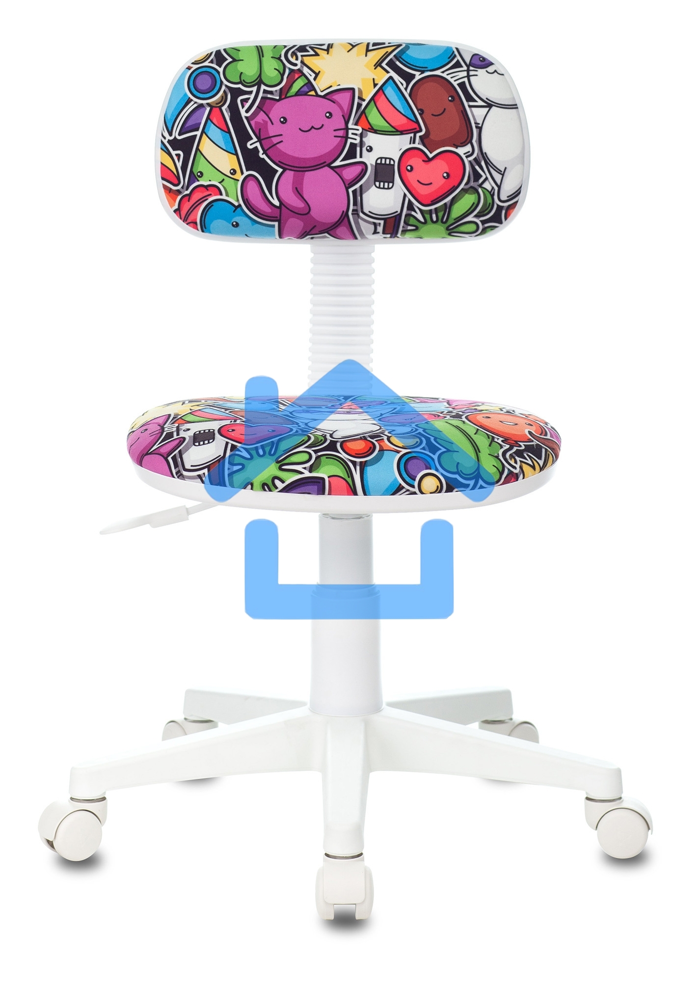 Кресло детское Бюрократ CH-W201NX мультиколор маскарад, крестовина пластик, пластик белый