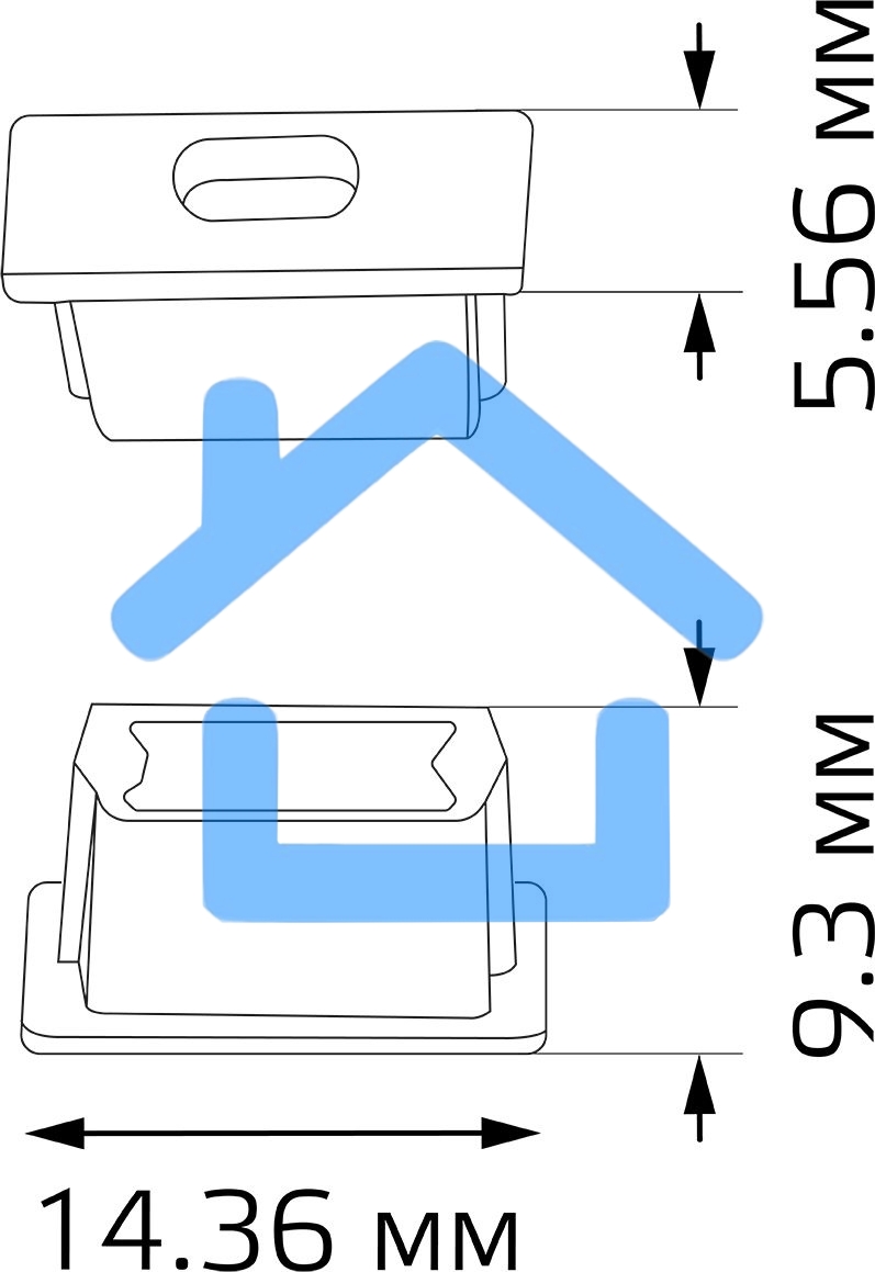 Заглушки для врезного профиля светодиодной ленты (2 заглушки в пакете)