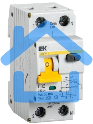 Выключатель автоматический дифференциального тока Iek MAD22-5-032-C-30 АВДТ 32 C32