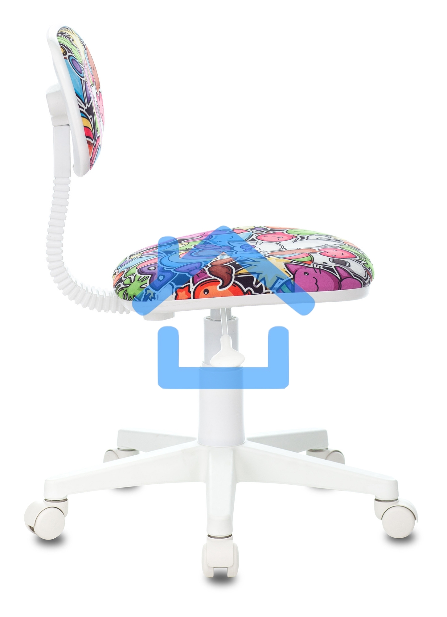 Кресло детское Бюрократ CH-W201NX мультиколор маскарад, крестовина пластик, пластик белый