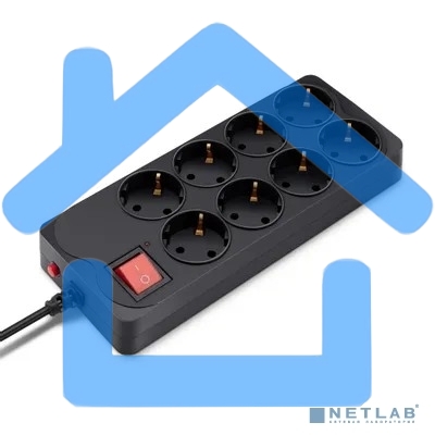 Сетевой фильтр Buro 800SH-1.8-B 1.8м (8 розеток) черный (коробка)