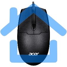 Мышь проводная Acer OMW126 черный, 1200 dpi, USB, кнопки - 3