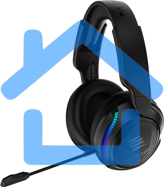 Игровые беспроводные наушники Mad Catz P.I.L.O.T. PRO черные (Bluetooth, 2.4 гГц, 3.5 мм jack, RGB подсветка, 50 мм, 930 мА·ч)