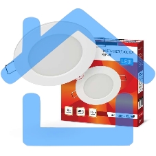 Светильник светодиодный RLP-VC 9Вт 230В 4000К 630лм 118мм IP40 панель круглая бел. IN HOME 4690612023359