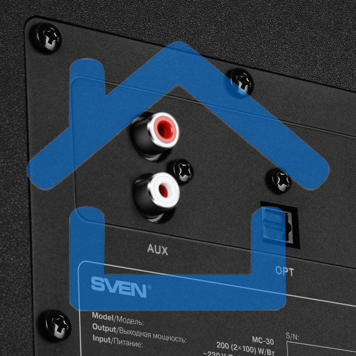 Акустическая система SVEN АС MC-30, черный (200 Вт, Bluetooth, пульт, Optical)