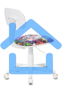 Кресло детское Бюрократ CH-W201NX мультиколор маскарад, крестовина пластик, пластик белый