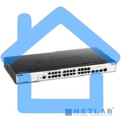 Коммутатор D-Link DGS-3000-28X/B, L2 Managed Switch with 24 10/100/1000Base-T ports and 4 10Gbase-X SFP+ ports.16K Mac address, 802.3x Flow Control, 4K of 802.1Q VLAN, VLAN Trunking, 802.1p Priority Queues, Tra